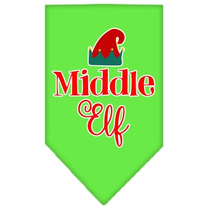 Middle Elf Screen Print Bandana Lime Green Large