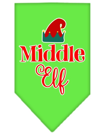 Middle Elf Screen Print Bandana Lime Green Large