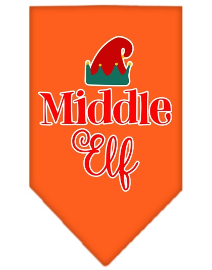 Middle Elf Screen Print Bandana Orange Large