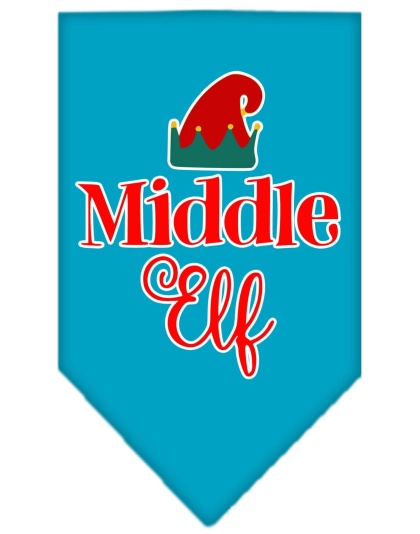 Middle Elf Screen Print Bandana Turquoise Large