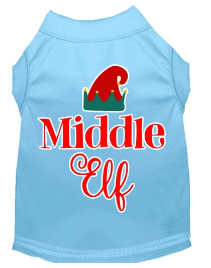 Middle Elf Screen Print Dog Shirt Baby Blue Lg