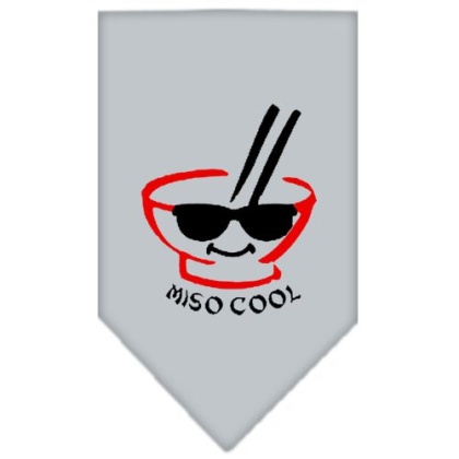 Miso Cool Screen Print Bandana Grey Large