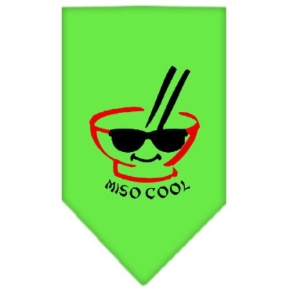 Miso Cool Screen Print Bandana Lime Green Large