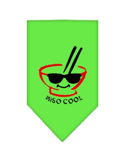 Miso Cool Screen Print Bandana Lime Green Large