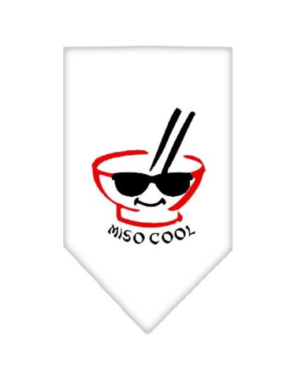 Miso Cool Screen Print Bandana White Large