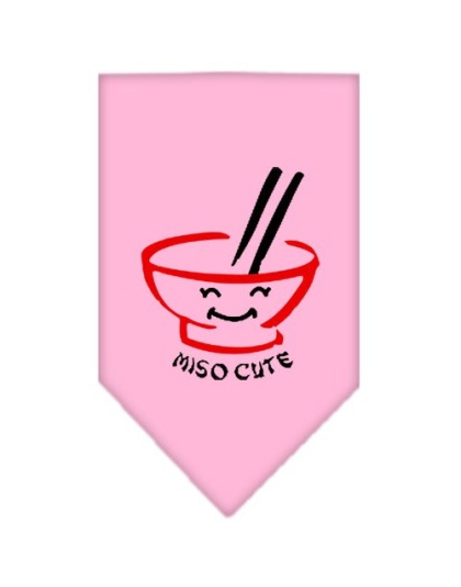 Miso Cute Screen Print Bandana Light Pink Large