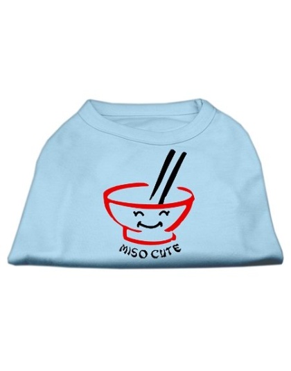 Miso Cute Screen Print Shirts Baby Blue Lg