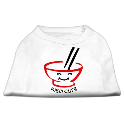 Miso Cute Screen Print Shirts White Lg