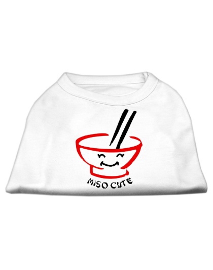 Miso Cute Screen Print Shirts White Lg