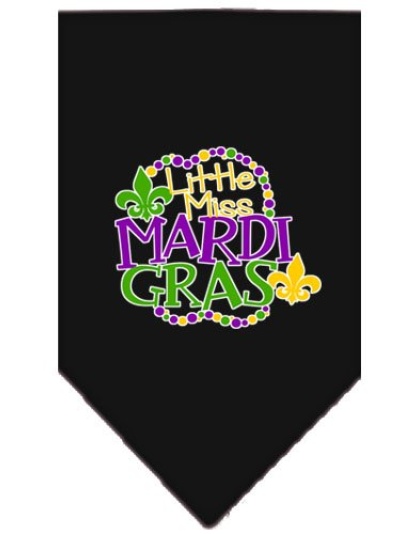 Miss Mardi Gras Screen Print Mardi Gras Bandana Black Large