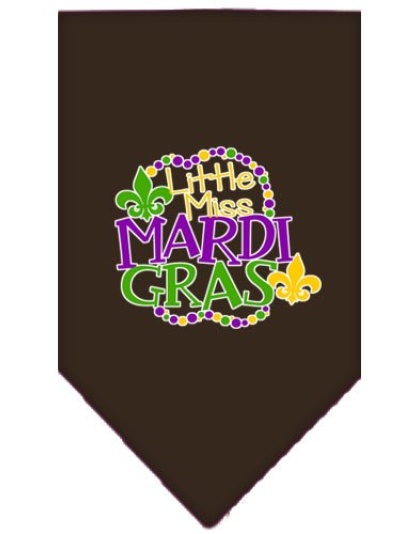 Miss Mardi Gras Screen Print Mardi Gras Bandana Cocoa Large