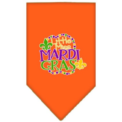 Miss Mardi Gras Screen Print Mardi Gras Bandana Orange Large