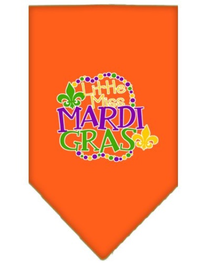 Miss Mardi Gras Screen Print Mardi Gras Bandana Orange Large