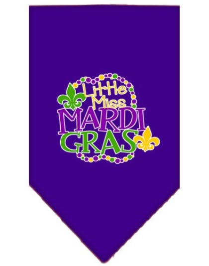 Miss Mardi Gras Screen Print Mardi Gras Bandana Purple Large