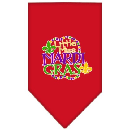 Miss Mardi Gras Screen Print Mardi Gras Bandana Red Large