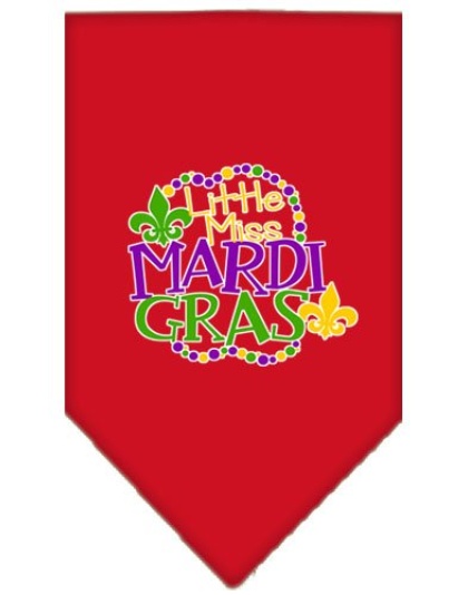 Miss Mardi Gras Screen Print Mardi Gras Bandana Red Large