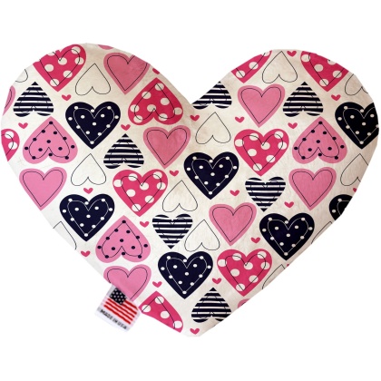 Mixed Canvas Heart Dog Toy