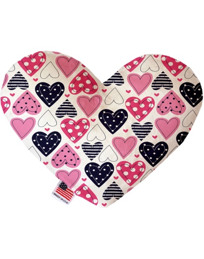 Mixed Canvas Heart Dog Toy