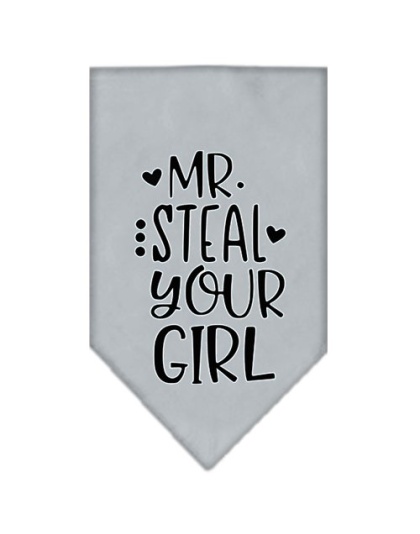 Mr Steal Your Girl Screen Print Bandana Grey Large