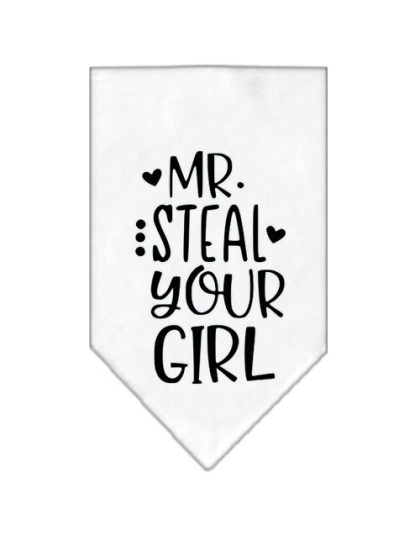 Mr Steal Your Girl Screen Print Bandana White Large