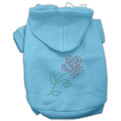 Multi-Colored Flower Rhinestone Hoodie Baby Blue L