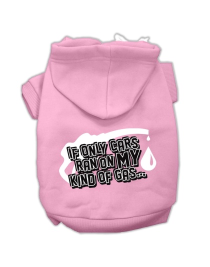 My Kind of Gas Screen Print Pet Hoodies Light Pink Size L