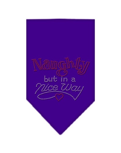 Naughty but in a Nice Way Rhinestone Bandana Purple Large