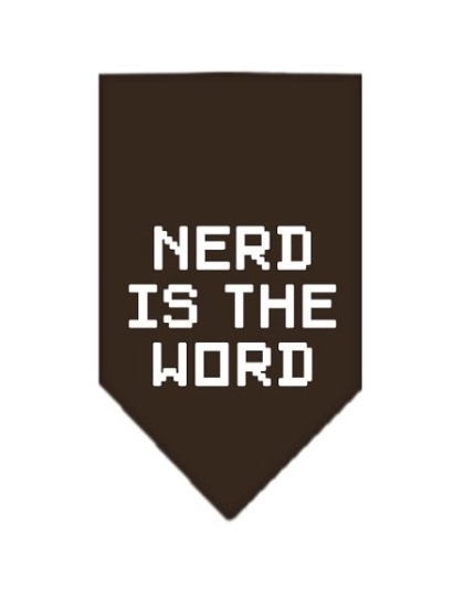 Nerd is the Word Screen Print Bandana Cocoa Large