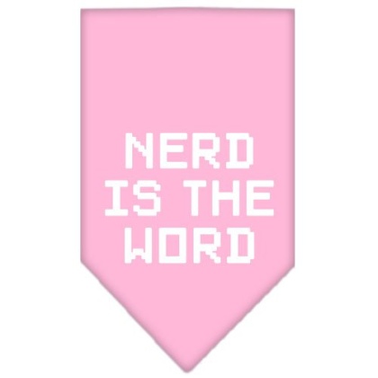 Nerd is the Word Screen Print Bandana Light Pink Large