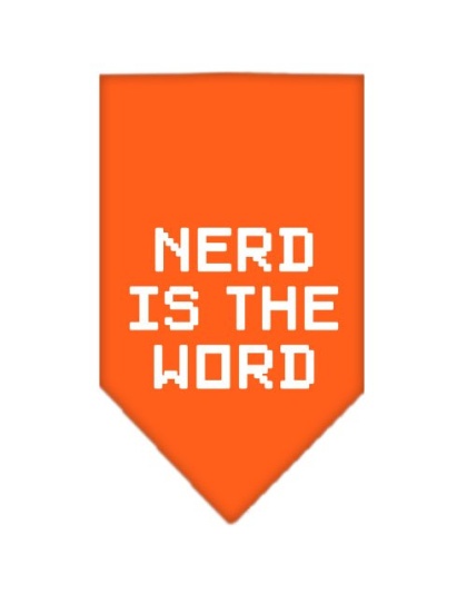 Nerd is the Word Screen Print Bandana Orange Large