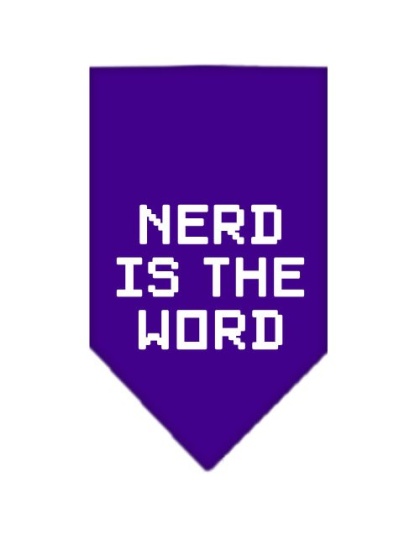 Nerd is the Word Screen Print Bandana Purple Large