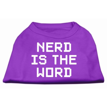 Nerd is the Word Screen Print Shirt Purple L