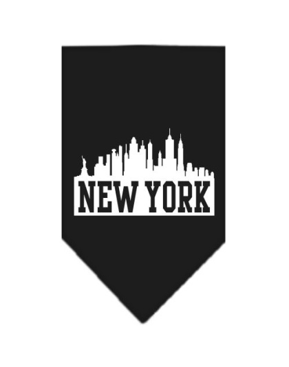 New York Skyline Screen Print Bandana Black Large