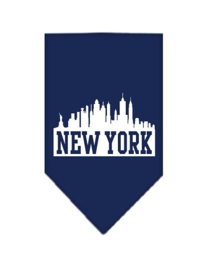 New York Skyline Screen Print Bandana Navy Blue large