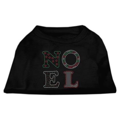 Noel Rhinestone Dog Shirt Black Lg