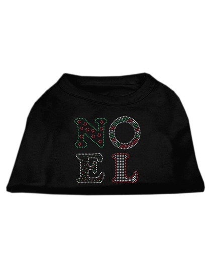 Noel Rhinestone Dog Shirt Black Lg