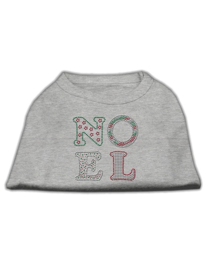 Noel Rhinestone Dog Shirt Grey Lg