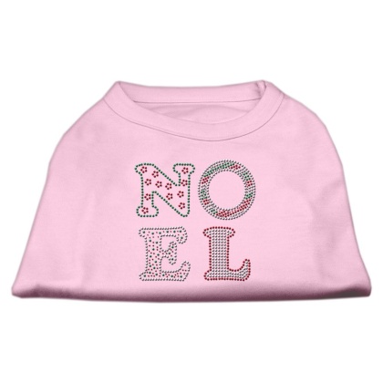 Noel Rhinestone Dog Shirt Light Pink Lg