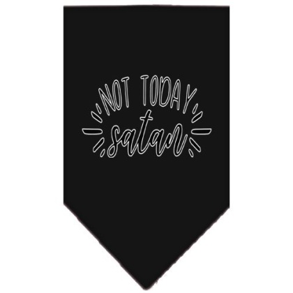 Not Today Satan Screen Print Bandana Black Large