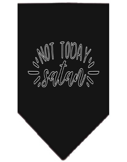 Not Today Satan Screen Print Bandana Black Large