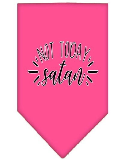 Not Today Satan Screen Print Bandana Bright Pink Large