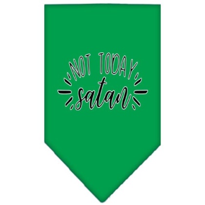 Not Today Satan Screen Print Bandana Emerald Green Large