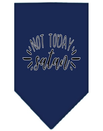 Not Today Satan Screen Print Bandana Navy Blue large