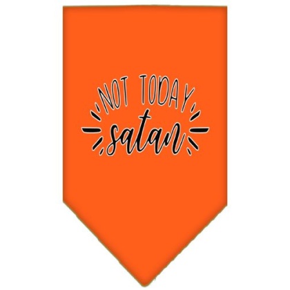 Not Today Satan Screen Print Bandana Orange Large