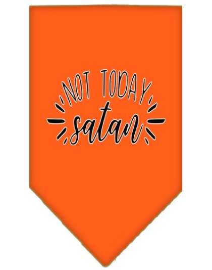 Not Today Satan Screen Print Bandana Orange Large