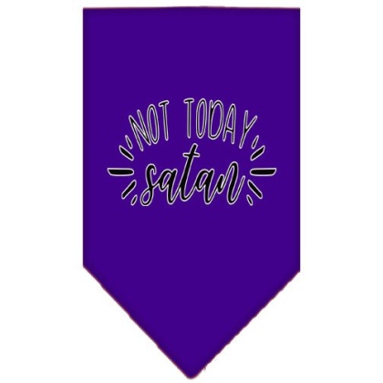 Not Today Satan Screen Print Bandana Purple Large