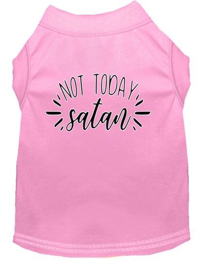 Not Today Satan Screen Print Dog Shirt Light Pink Lg