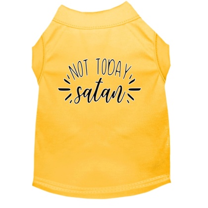 Not Today Satan Screen Print Dog Shirt Yellow Lg