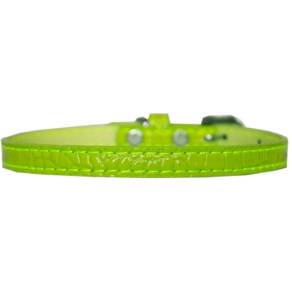 Omaha Plain Croc Dog Collar Lime Green Size 10
