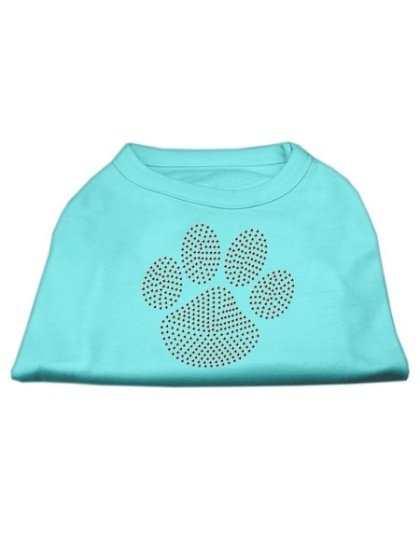 Orange Paw Rhinestud Shirts Aqua L